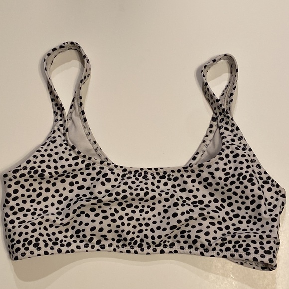 3/$30* Shein Small Bikini Top Off-White Tank Black PolkaDot Dalmatian spot look - Picture 1 of 6